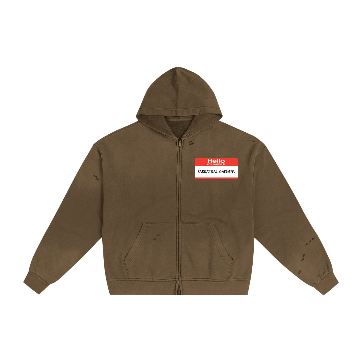 Introduction Hand-Frayed Sunfade Zip Hoodie