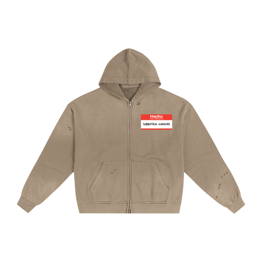 Introduction Hand-Frayed Sunfade Zip Hoodie